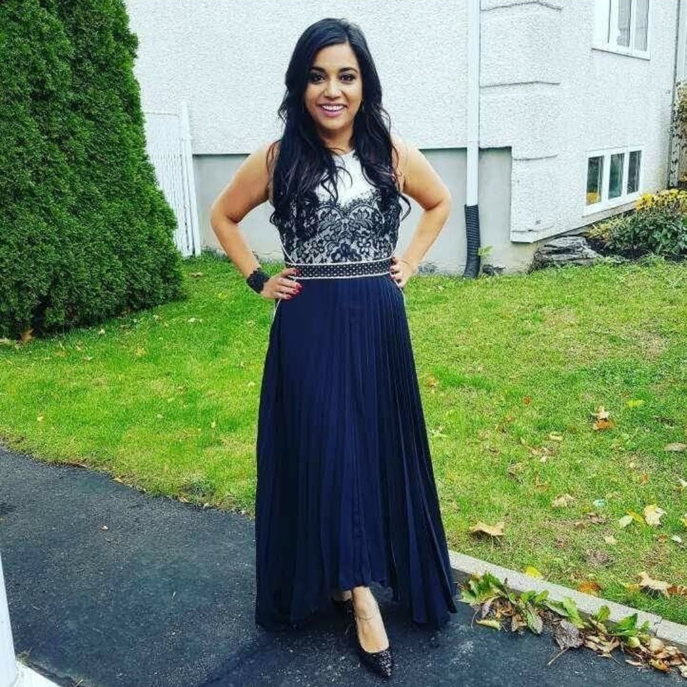 RW&CO. Black and White Lace Wedding Dress